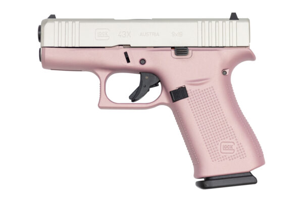 Glock 43X 9mm 10-Round Pistol with Cerakote Pink Frame and Cerakote Aluminum Slide