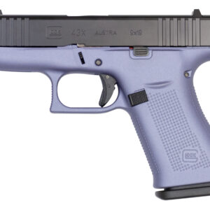 Glock 43X 9mm Subcompact Pistol with Cerakote Crushed Orchid Frame and Black Slide
