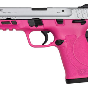 Smith & Wesson M&P380 Shield EZ 380 ACP Semi-Automatic Pistol with Prison Pink Frame and Silver Slide