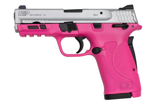 Smith & Wesson M&P380 Shield EZ 380 ACP Semi-Automatic Pistol with Prison Pink Frame and Silver Slide