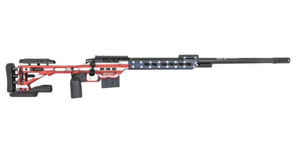 Masterpiece Arms 6.5 Creedmoor Precision Rifle with Patriot Cerakote Finish and Black Barrel