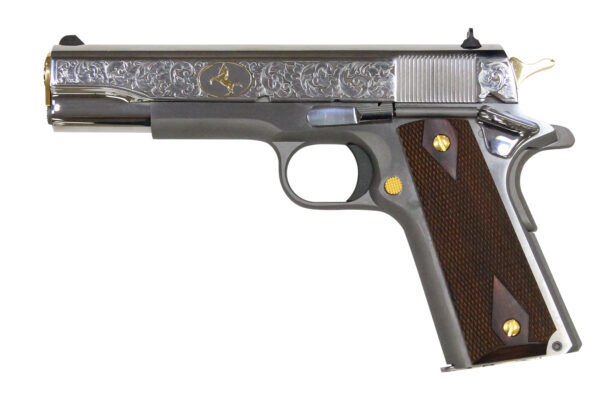 Colt 1911 Heritage .38 Super Full-Size Stainless Pistol with Custom Scroll Engraving