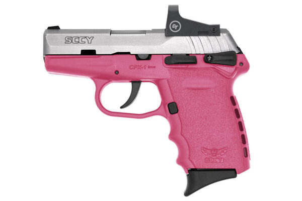 SCCY CPX-1 9mm Pistol with Pink Frame/Stainless Slide and Crimson Trace Red Dot