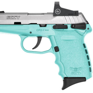 SCCY CPX-1 9mm Pistol with Blue Frame/Stainless Slide and Crimson Trace Red Dot