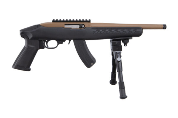 Ruger 22 Charger 22LR Rimfire Pistol with Dark Earth Cerakote Finish and Bipod