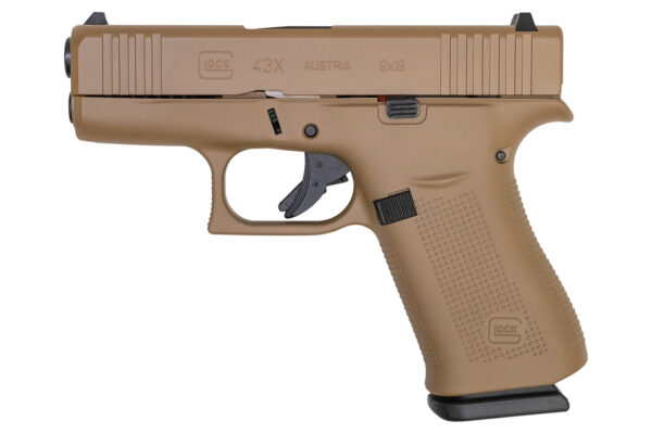 Glock 43x 9mm 10-Round Pistol with Dark Earth Cerakote Finish