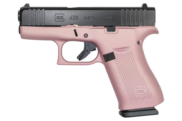 Glock 43X 9mm 10-Round Pistol with Pink Champagne Frame and Black nDLC Slide