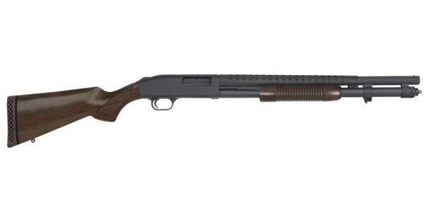 Mossberg 590 Retrograde 12 Gauge Pump Shotgun with Walnut Stock and Heatshield