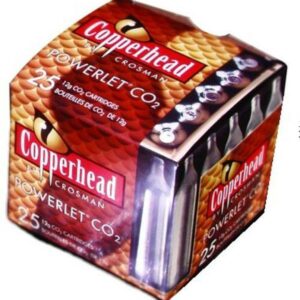 Crosman Powerlet CO2 Cartridges, 12 Grams, Stainless, 25/Pack
