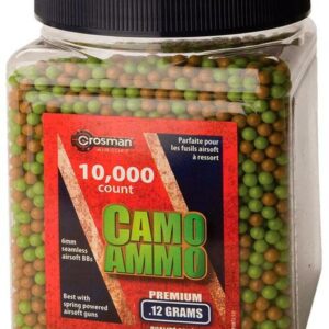 Crosman Camo Ammo BBs .12gr, 6mm Plastic Airsoft 10000ct