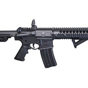 Crosman DPMS SBR 4.5mm BB, Semi/Full Auto, Flip Up Sights, Angled Foregrip, Dropout Mag, Black, 25rd