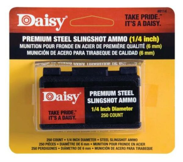 Daisy Powerline Steel Slingshot Ammo, 1/4" Steel Shot, 250 Per Box