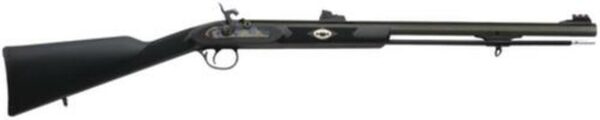 Traditions Black Powder Deerhunter Muzzleloader .50 Caliber Percussion 24" Blue Octagonal Barrel Williams Metal Fiber Optic Sights Black Synthetic Stock