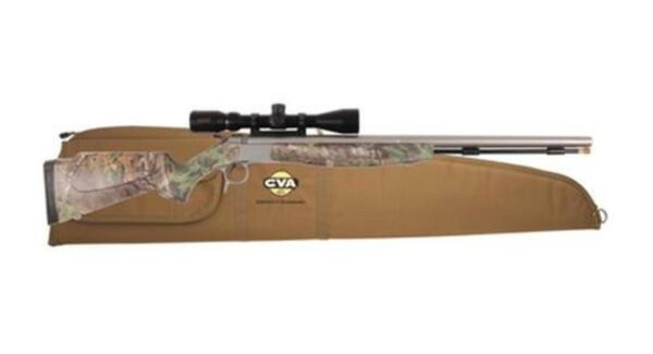 CVA Optima v2 209 Magnum Series .50 Caliber 26" Stainless Steel Fluted Barrel Realtree Xtra Green Stock KonusPro 3-9x40 Scope Padded Case