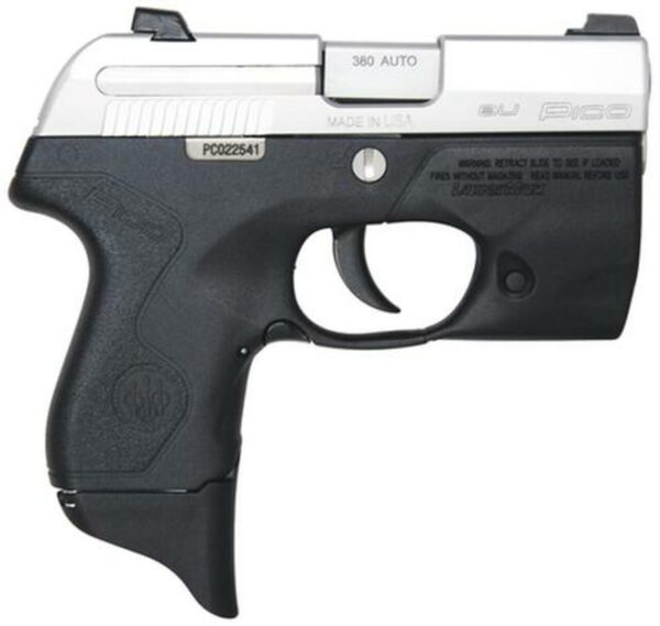 Beretta Pico Inox 380 2.7" Barrel, Lasermax Light Grip Frame Double 6 Rd Mag