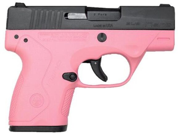 Beretta Nano 9mm 3" Barrel Fixed Sights, Black Matte/Rosa Pink Frame, 8rd Mag