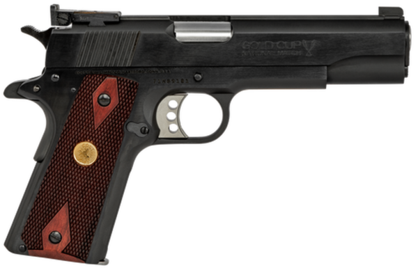 Colt Gold Cup National Match 1911 38 Super, 5" Barrel, Steel Frame, Blued, Rosewood Grips, Target Sights, 9rd Mag