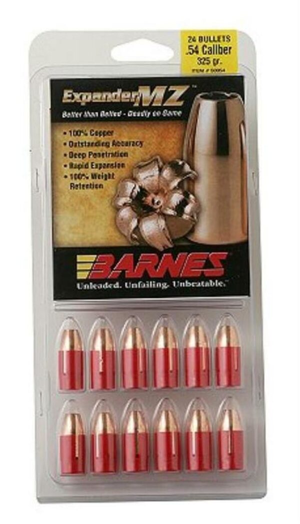 Barnes 50054 Muzzleloader 54 Black Powder Expander MZ 325gr, 24Pk