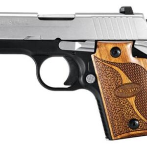 Sig P938 9mm, 3", SAS, 2-Tone, SAO, Siglite, Walnut Grip, Ambi Saftey, Dehorned, MA Compliant, 7rd Mag