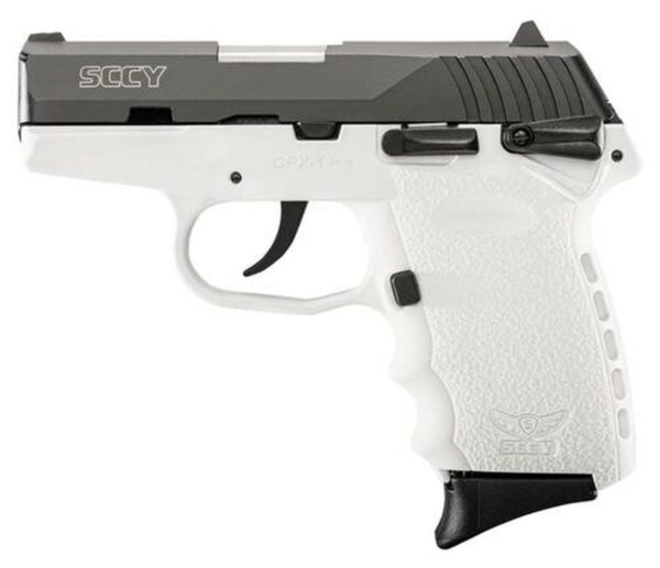 SCCY CPX1 9mm, 3.1" Barrel Ambo Safety White Polymer Frame 10rd Mag