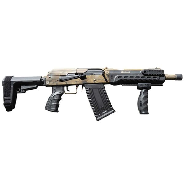 Kalashnikov USA Komrad Camo 12 Ga, 12.50" Barrel, 3" Chamber, SB Tactical SBA3 Pistol Brace, 5rd