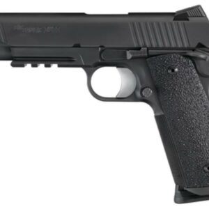 SIG 1911 357 SIG 5IN TAC OPS BLK SAO Siglite Ergo XT Grip (4) 8RD Steel MAG Rail