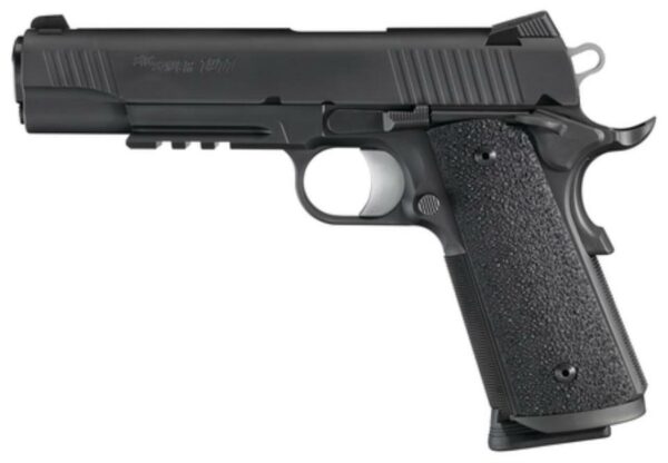 SIG 1911 357 SIG 5IN TAC OPS BLK SAO Siglite Ergo XT Grip (4) 8RD Steel MAG Rail