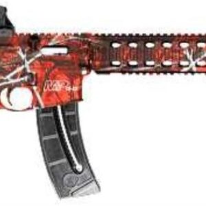 Smith & Wesson M&P15 .22 LR, Threaded Barrel, A1, Orange/Black Camo, 25rd