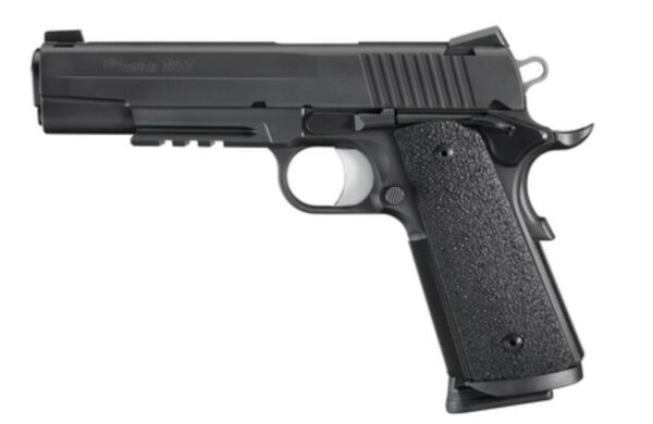 SIG 1911 45 ACP 5IN TAC OPS BLK SAO Siglite Ergo XT Grip (4) 8RD Steel MAG Traditional Slide
