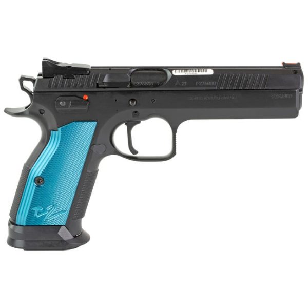 CZ TS 2 9MM 5.23" BARREL 20-ROUNDS BLUE ALUMINUM GRIPS