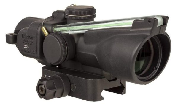 TRIJICON COMPACT ACOG 3X24 RIFLE SCOPE LOW HEIGHT ILLUMINATED GREEN CROSSHAIR .223/55GR. W/ MOUNT