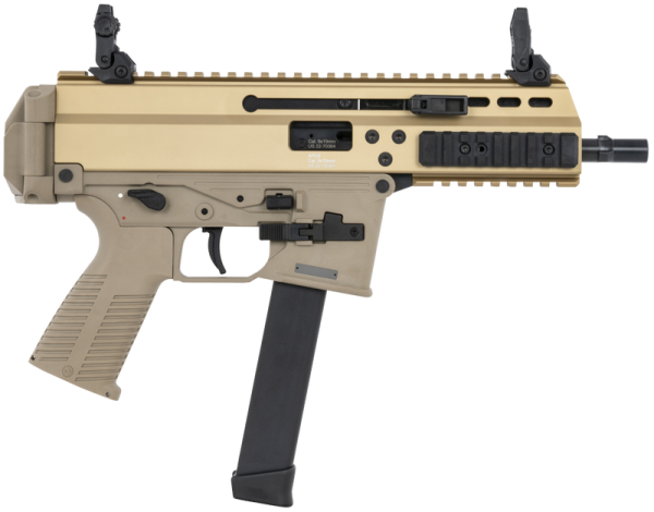 B&T APC9 PRO COYOTE TAN 9MM 6.8" BARREL 33-ROUNDS USES GLOCK & SIG MAGS