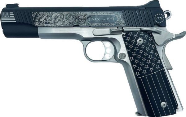 KIMBER CUSTOM II TWO-TONE BLACK/ STAINLESS 45 ACP 5" BARREL 7-ROUNDS "JOIN OR DIE" GRABAGUN EXCLUSIVE