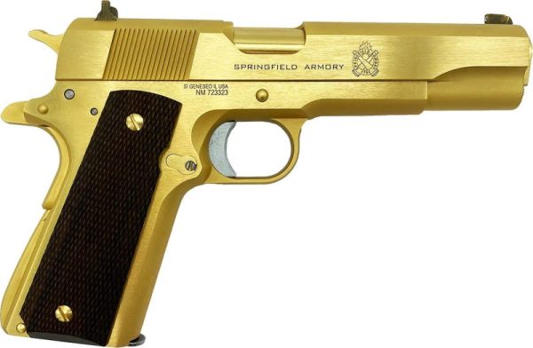 SPRINGFIELD ARMORY MIL-SPEC 24 CARAT GOLD .45 ACP 5" BARREL 7-ROUNDS GRABAGUN EXCLUSIVE