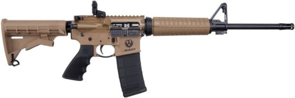 RUGER AR-556 FLAT DARK EARTH 5.56 NATO 16" BARREL 30-ROUNDS ADJUSTABLE SIGHTS