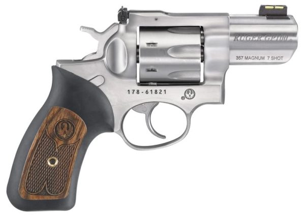 RUGER GP100 STAINLESS/WOOD .357 MAG 2.5" BARREL 7-ROUNDS