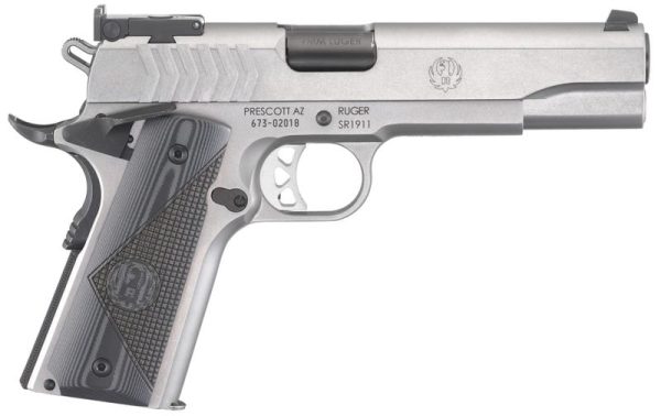 RUGER SR1911 TARGET STAINLESS 9MM 5" BARREL 9-ROUNDS G-10 GRIPS