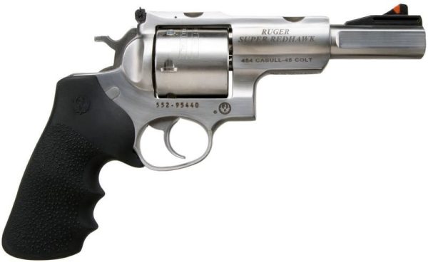 RUGER SUPER REDHAWK STAINLESS .454 CASULL 5" BARREL 6-ROUNDS ADJUSTABLE REAR SIGHT