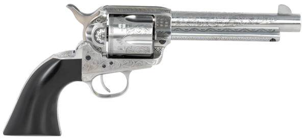 TAYLORS AND CO 1873 CATTLEMAN STAINLESS .45 COLT 5.5" BARREL 6-ROUNDS PHOTO ENGRAVED