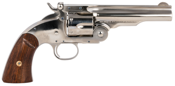 TAYLORS AND CO SCHOFIELD TOP BREAK NICKEL .45 COLT 5" BARREL 6-ROUNDS